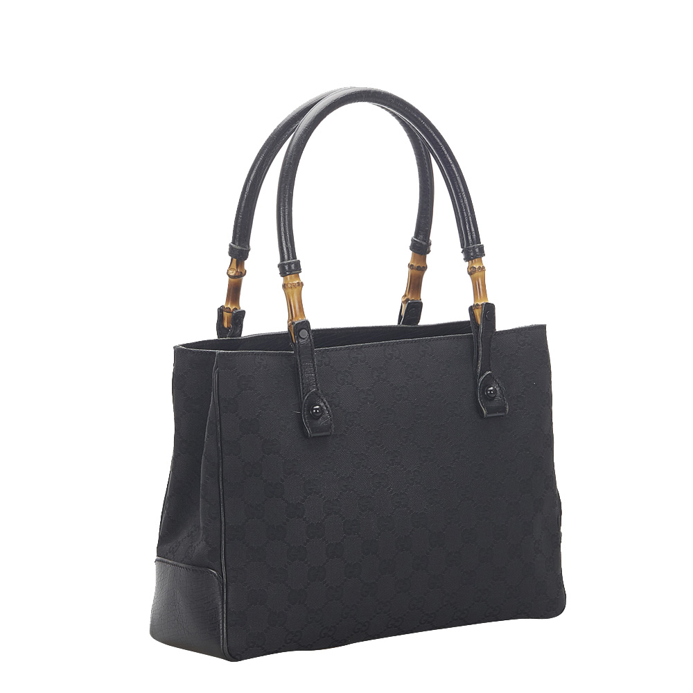

Gucci Black GG Canvas Top Handle Bag