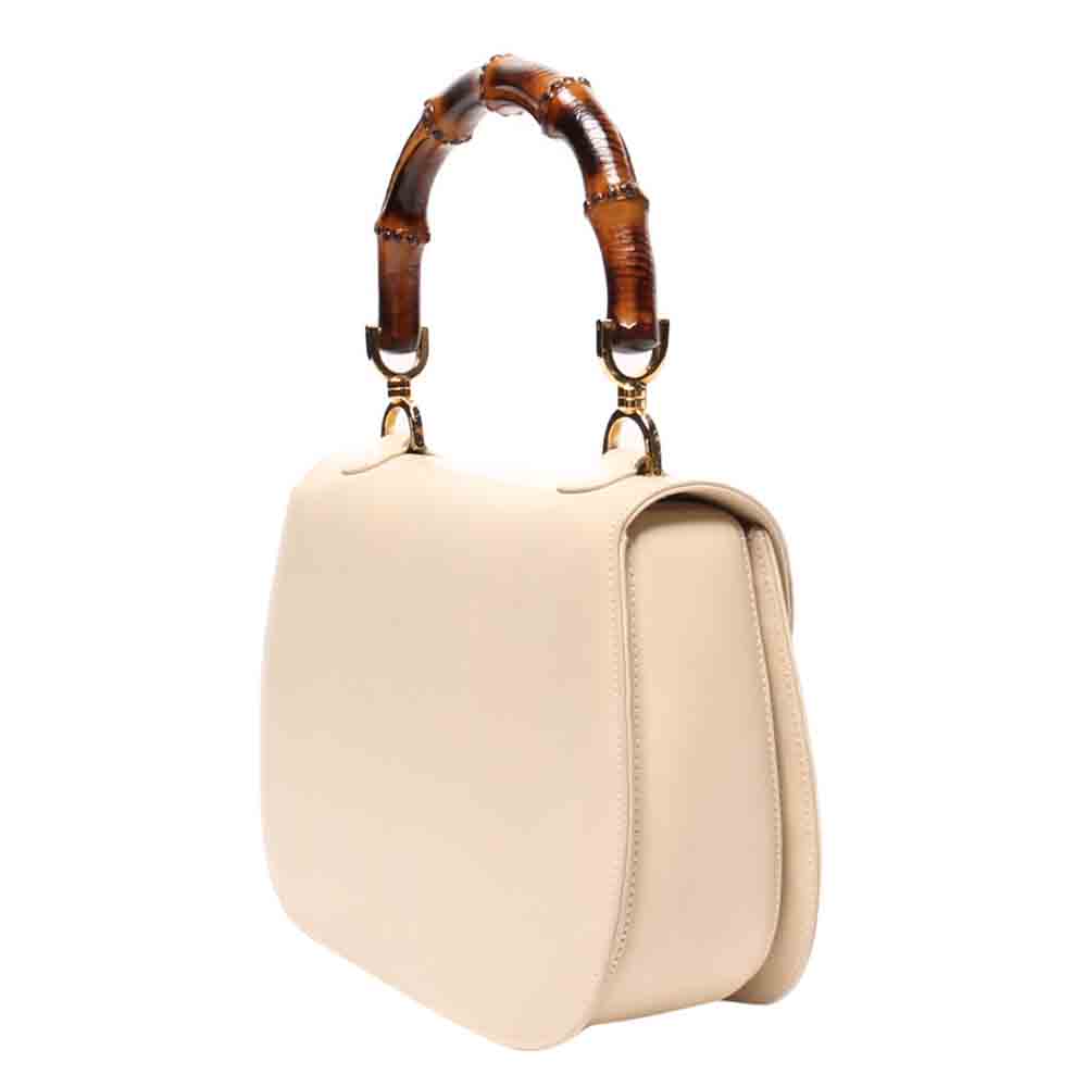 

Gucci Beige Leather Bamboo Top Handle Bag