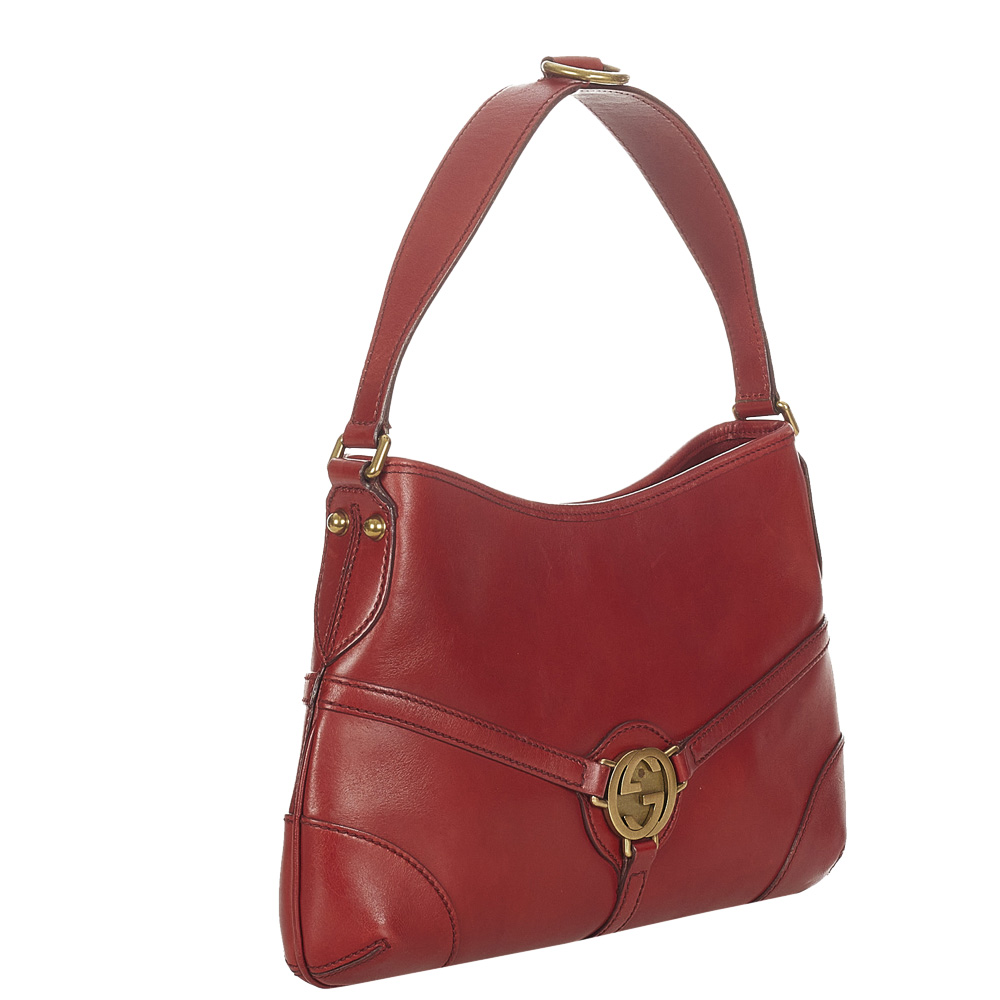 

Gucci Red Leather Reins Hobo Bag