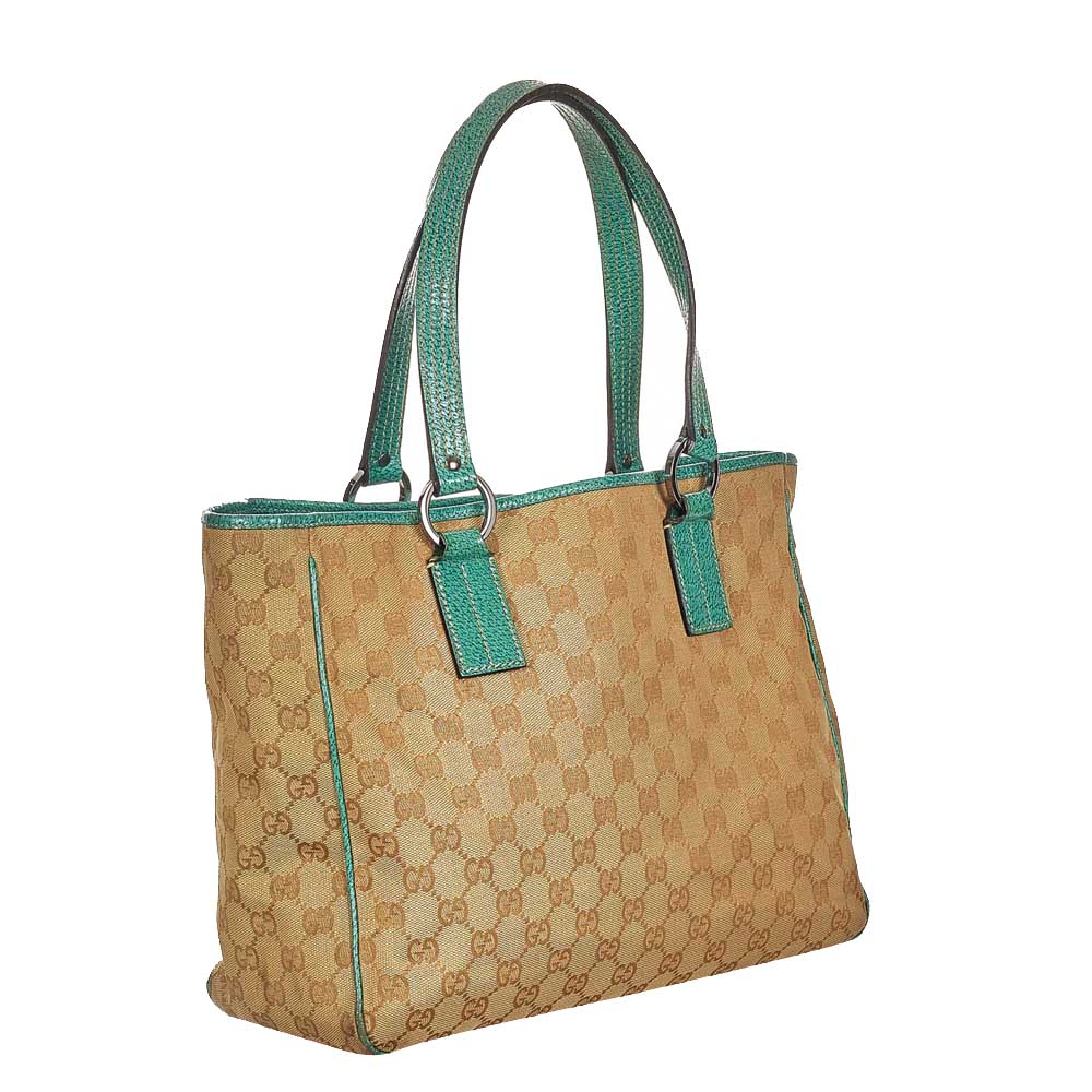 

Gucci Brown/Beige Canvas Fabric GG Tote Bag