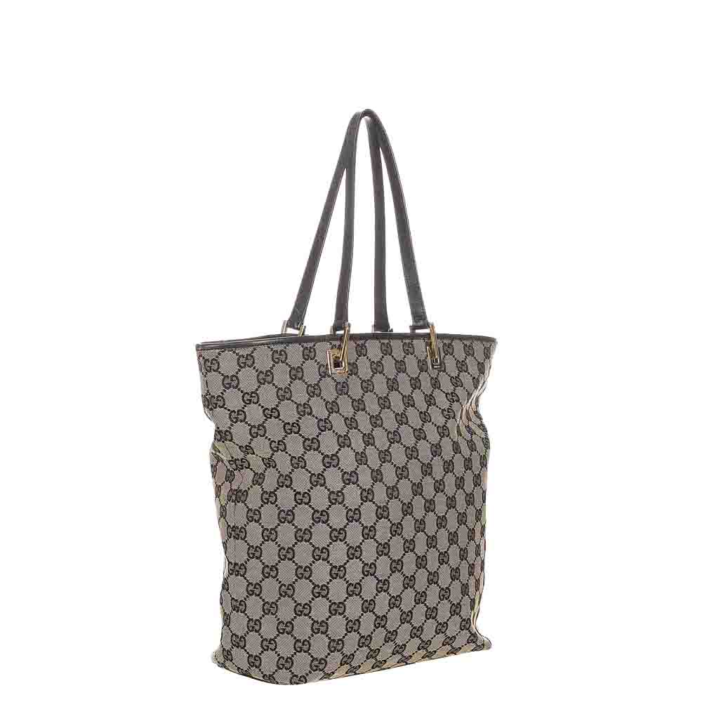 

Gucci Grey Canvas Fabric GG Tote Bag