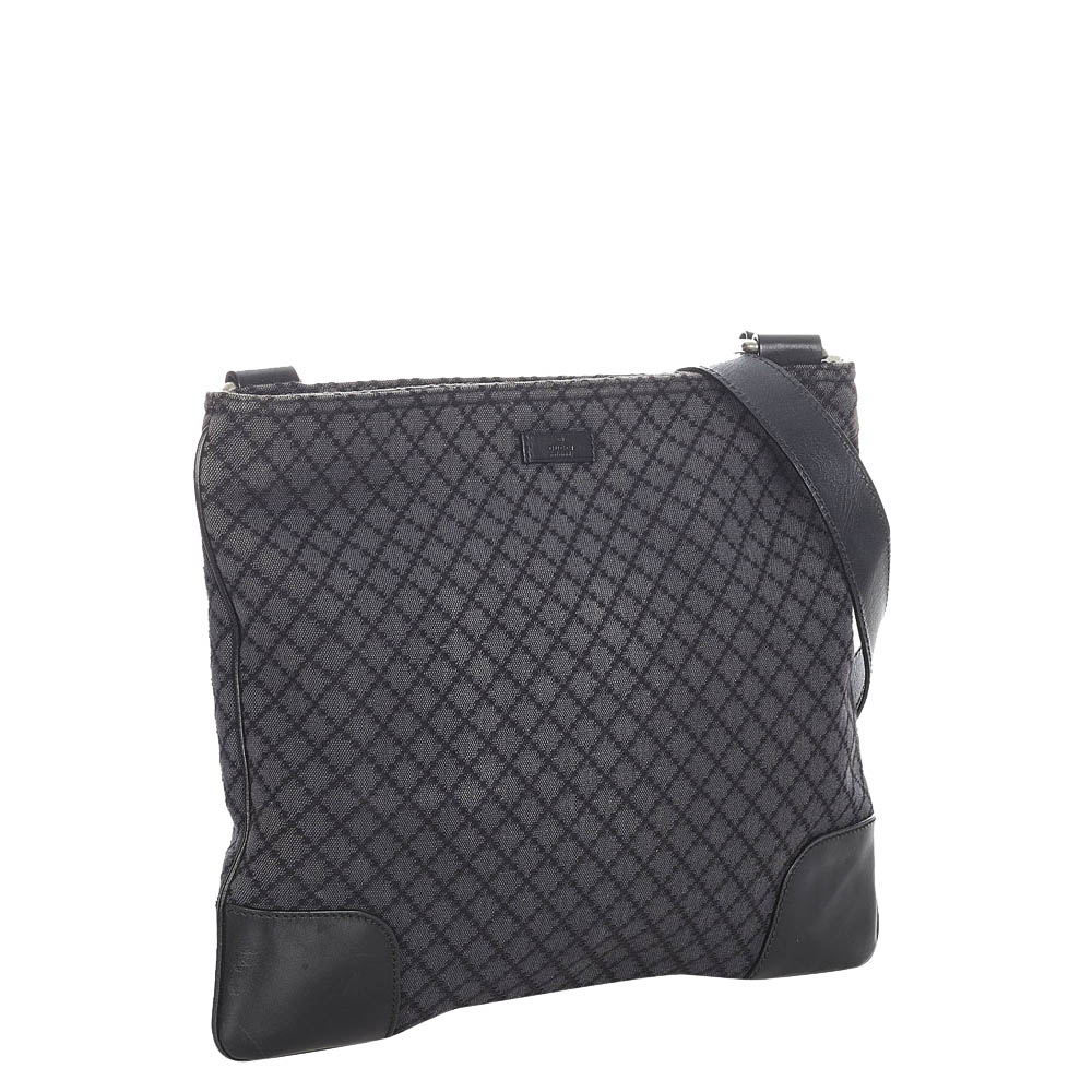 

Gucci Black Canvas Fabric Diamante Shoulder Bag