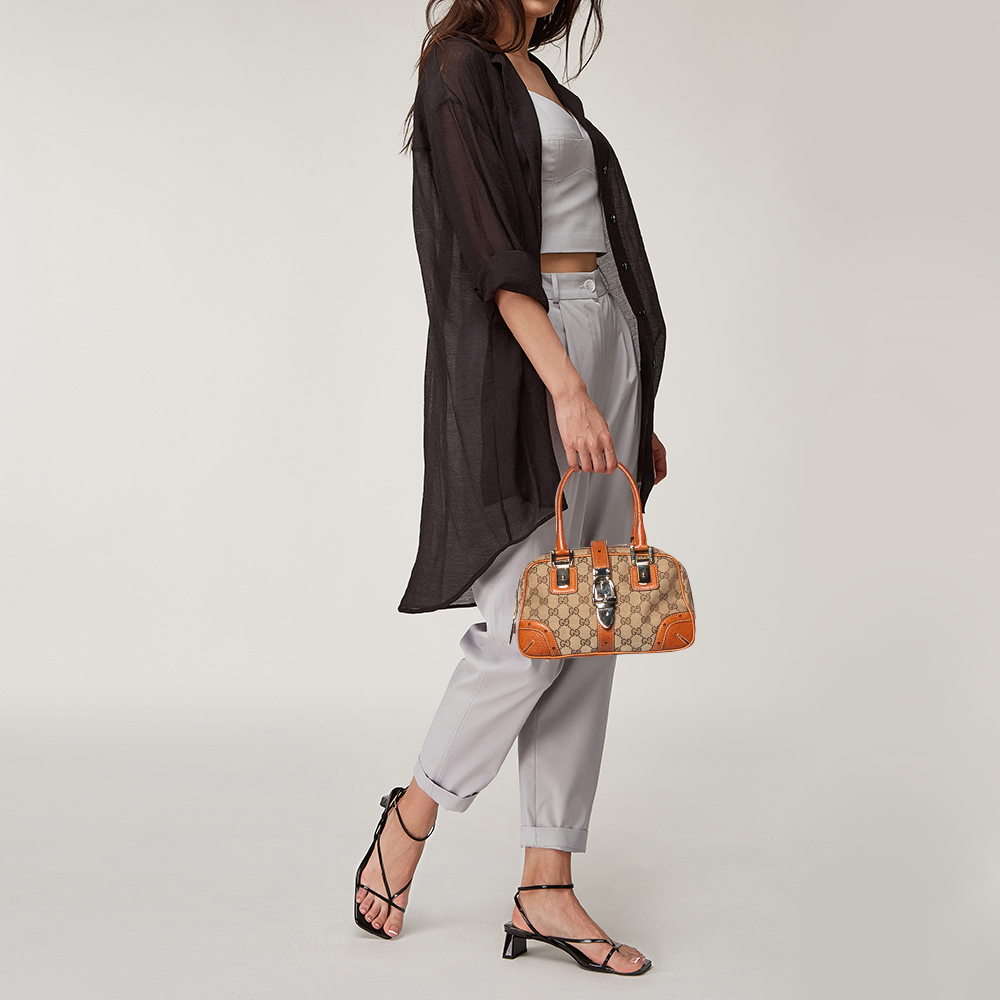 

Gucci Beige/Brown GG Canvas and Leather Bowler Bag