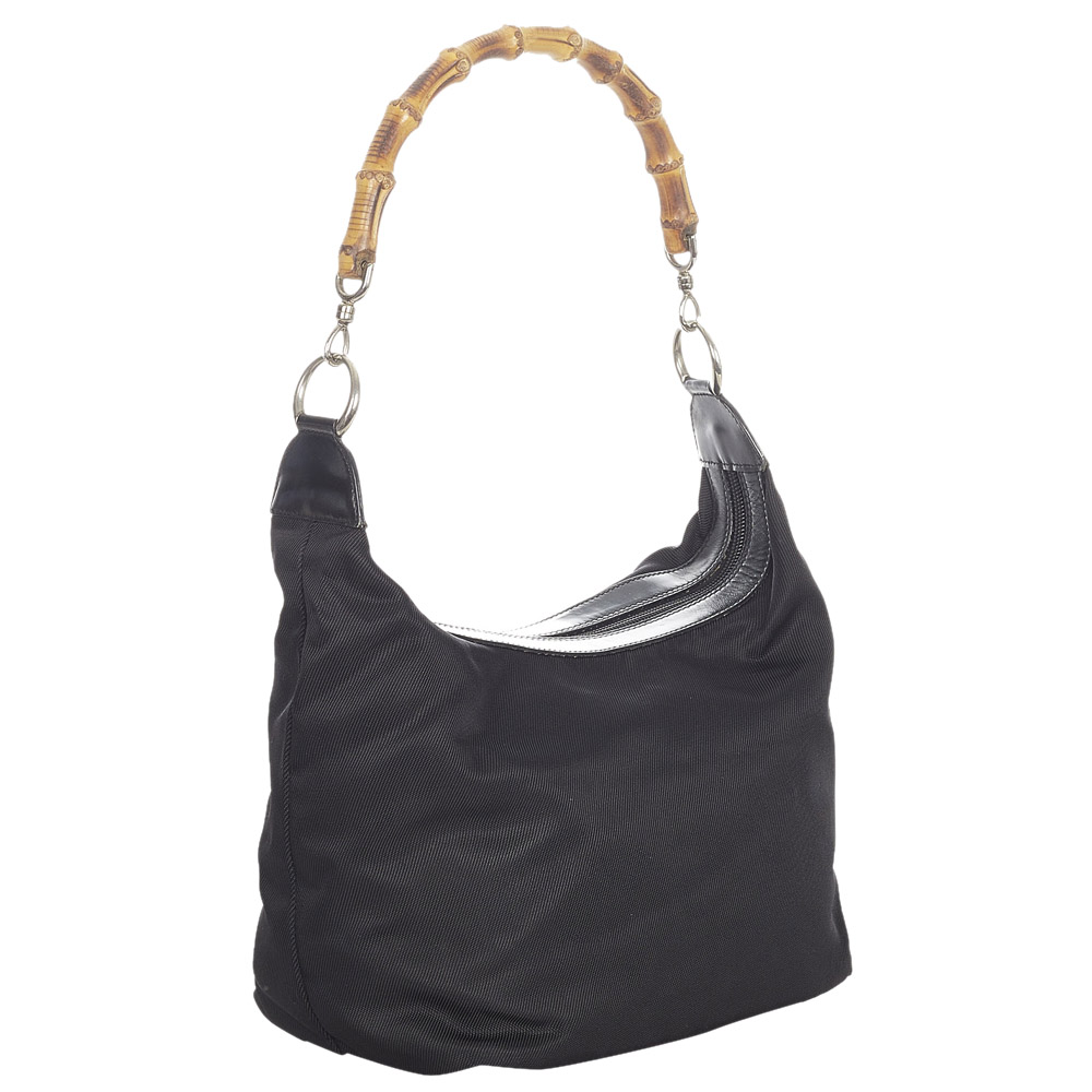 

Gucci Black Nylon Bamboo Bag