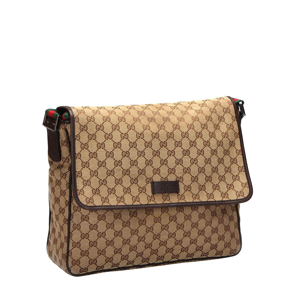

Gucci Brown Canvas Web Shoulder Bag, Beige