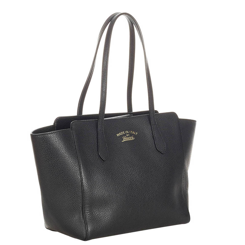

Gucci Black Calf Leather Swing Tote Bag
