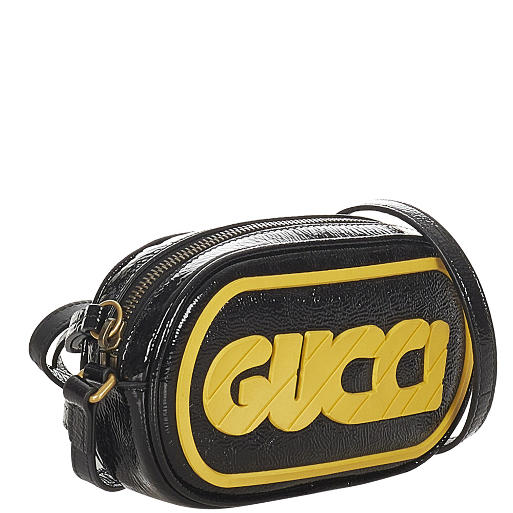 

Gucci Black Patent Leather Game Patch Shoulder Bag