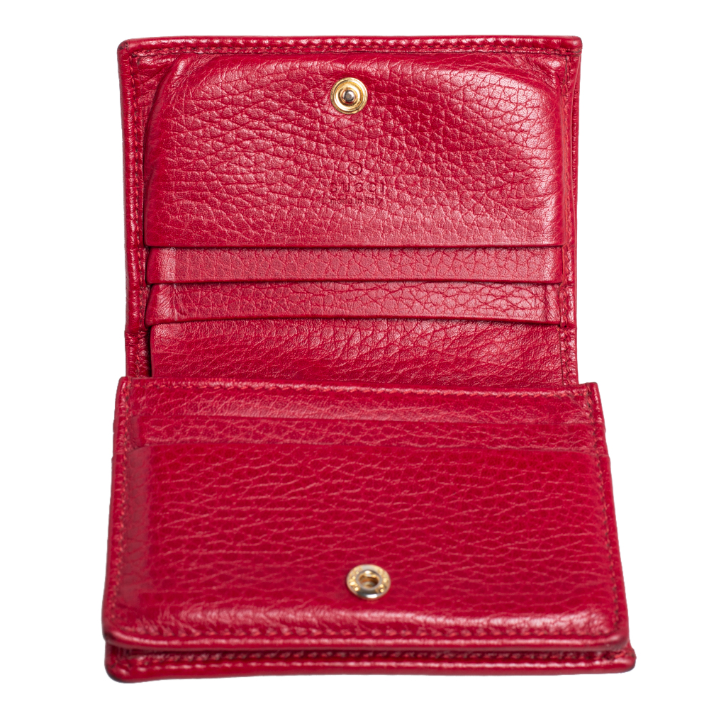

Gucci Red Leather GG Marmont Compact Folded Wallet