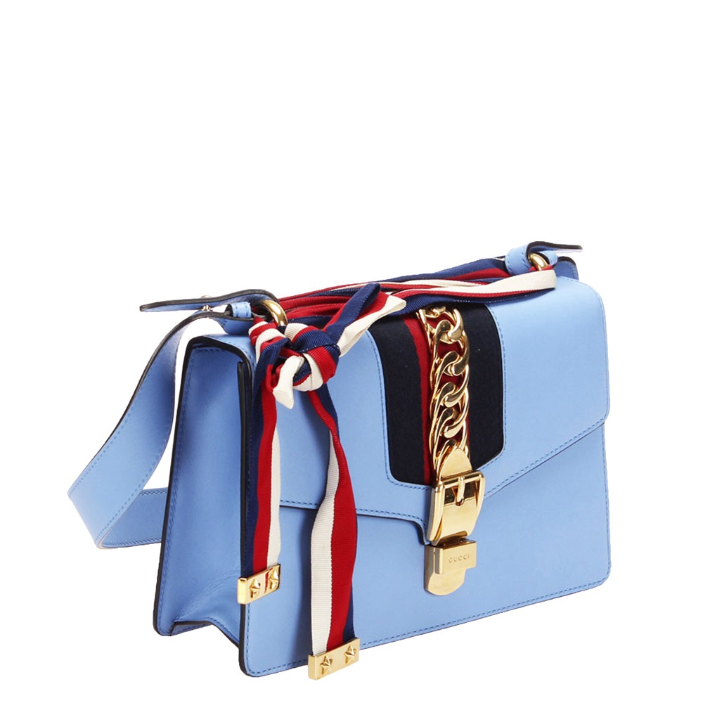 

Gucci Blue Leather Sylvie Shoulder Bag