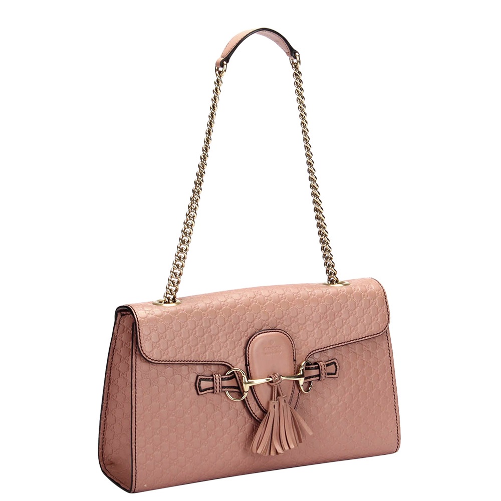 

Gucci Pink Calf Leather Emily Microguccissima Shoulder Bag