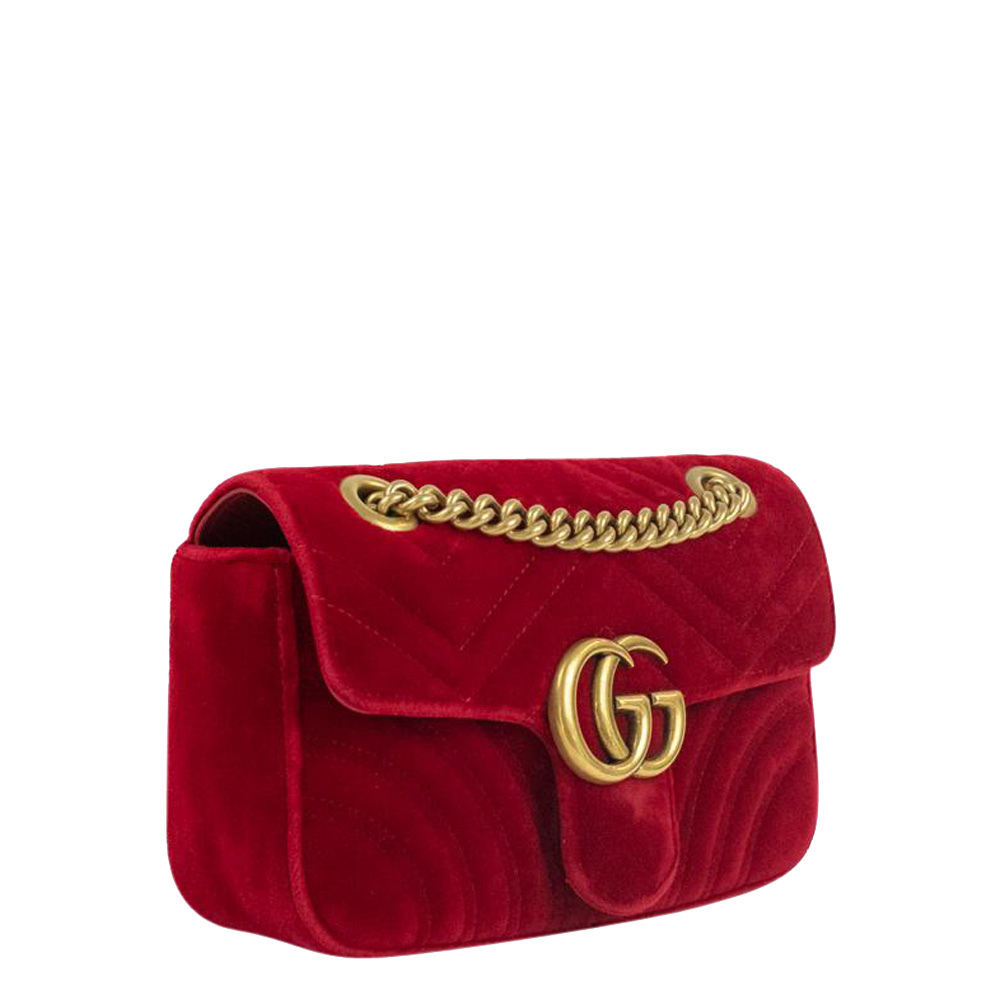 

Gucci Red Velvet  Marmont Shoulder Bag