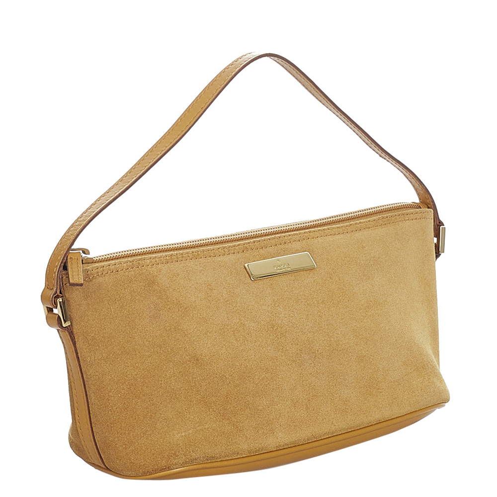 

Gucci Brown Leather Suede Boat Shoulder Bag