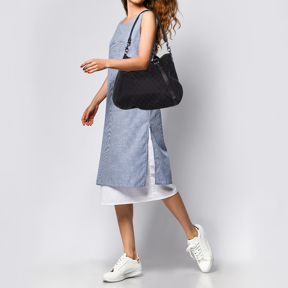 

Gucci Dark Brown GG Canvas and Leather Medium Abbey Convertible Tote