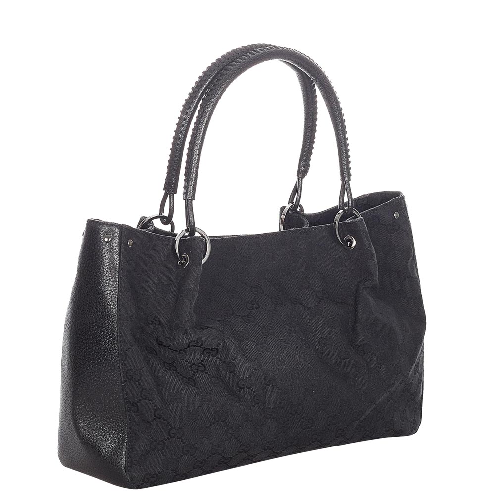 

Gucci Black GG Canvas Tote Bag