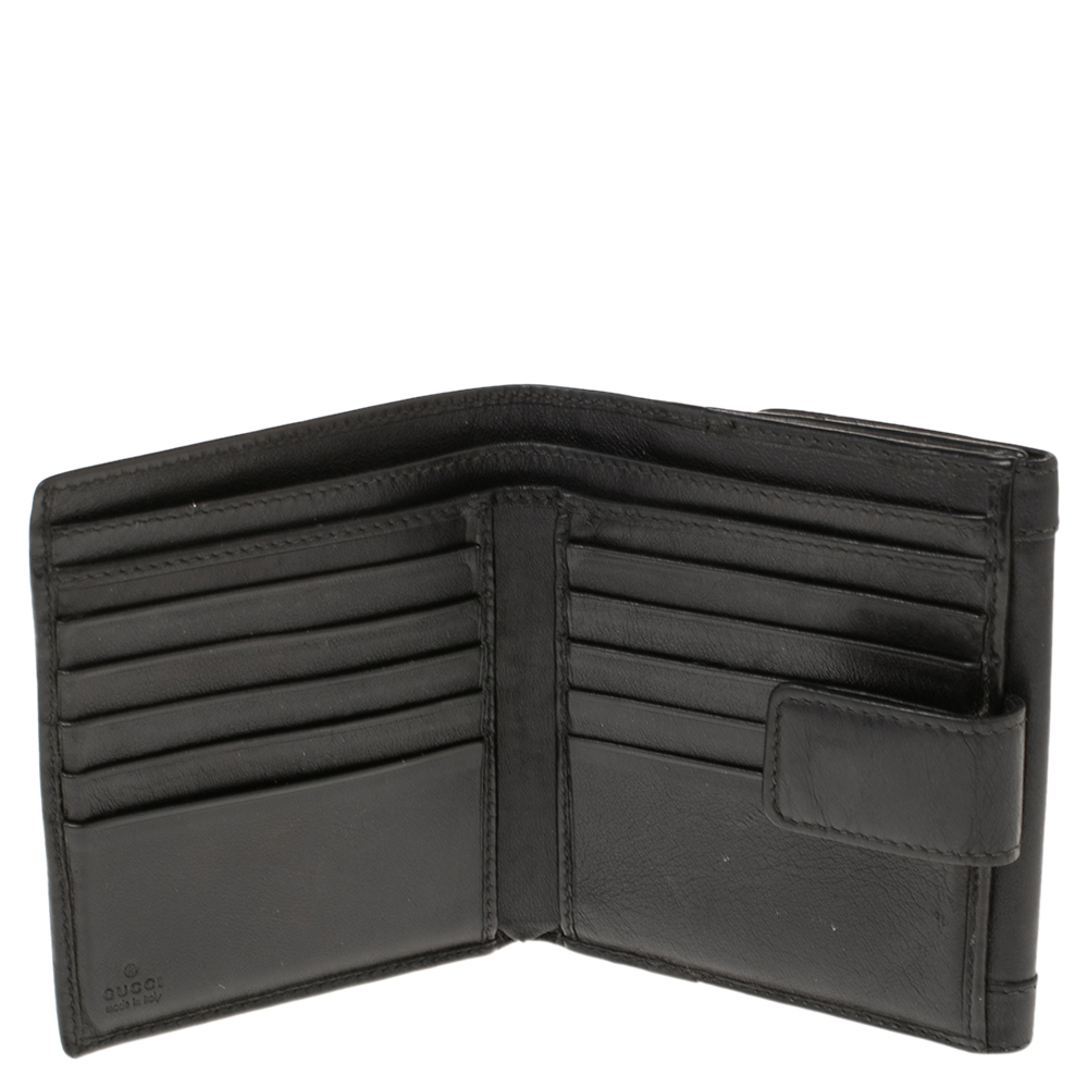 

Gucci Black Leather Babouska Compact Wallet