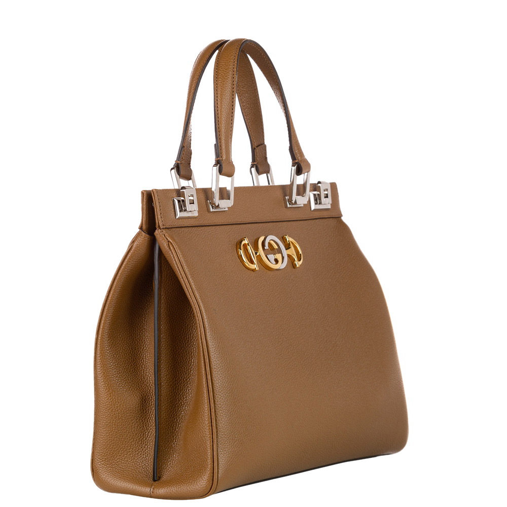 

Gucci Brown Leather Zumi Tote Bag