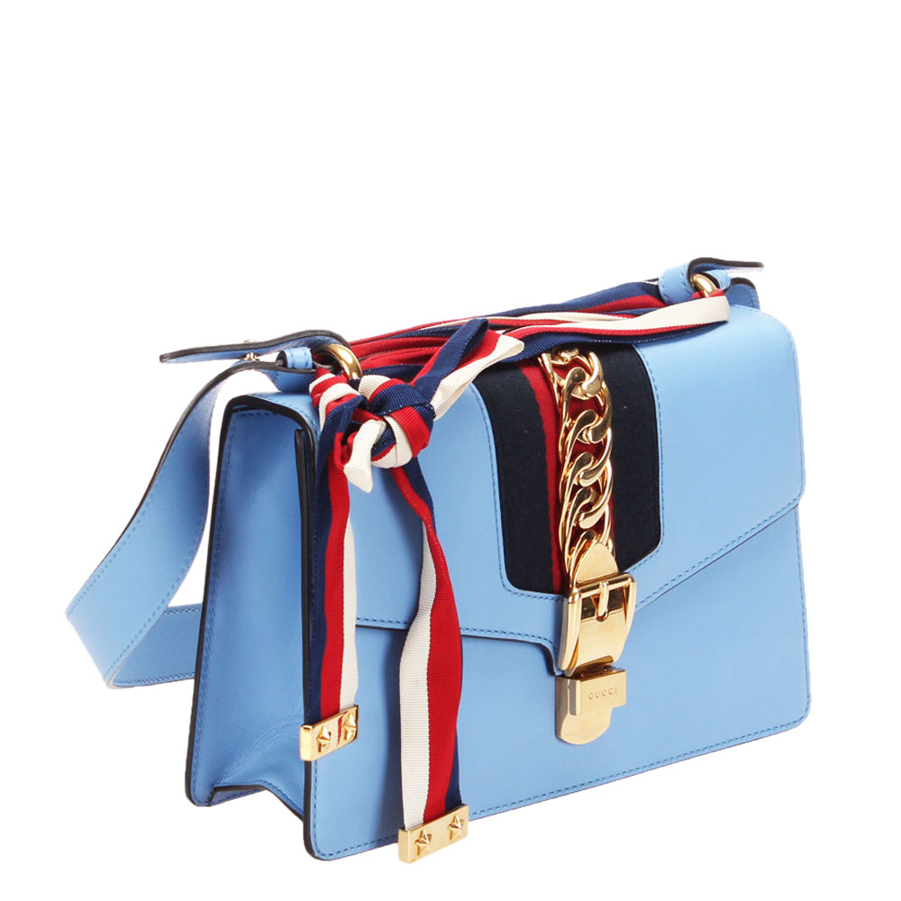 

Gucci Blue Leather  Sylvie Shoulder Bag