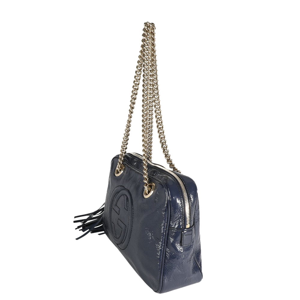 

Gucci Blue Patent Leather  Soho Shoulder Bag