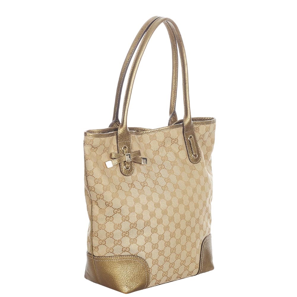 

Gucci Brown/Beige Canvas Fabric Princy Tote Bag