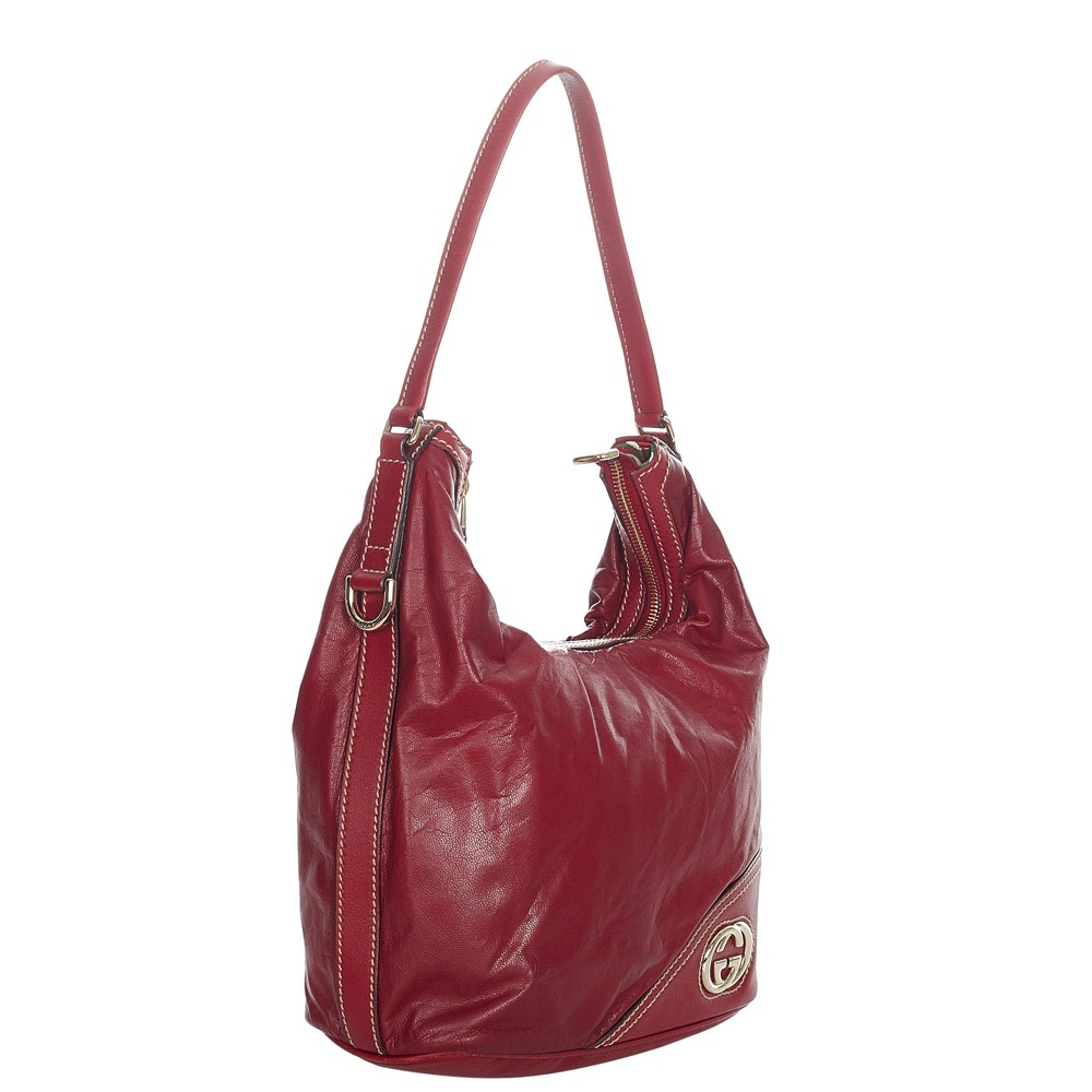 

Gucci Red Calf Leather New Britt Hobo Bag