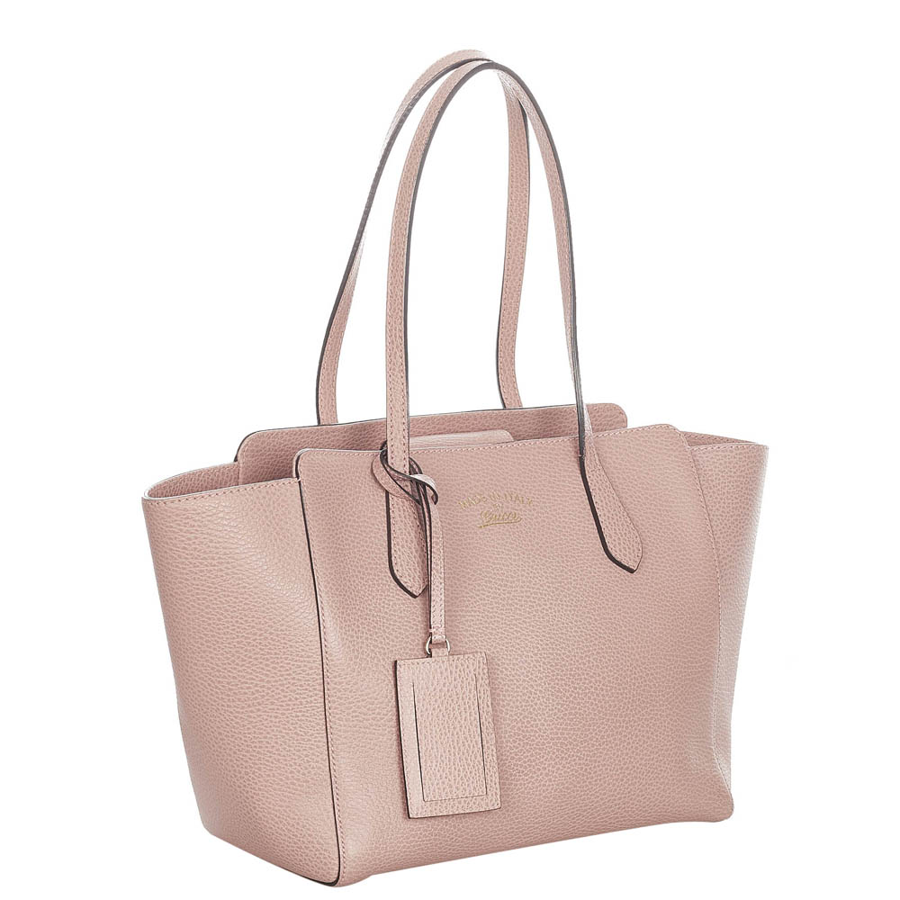 

Gucci Pink Leather Swing Tote Bag