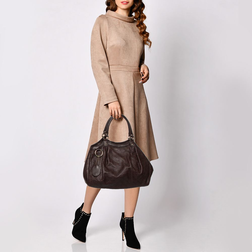 

Gucci Dark Brown Guccissima Leather Medium Sukey Tote