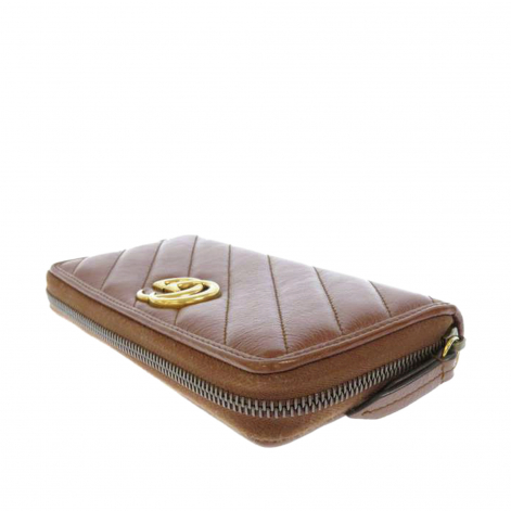 

Gucci Brown Leather GG Marmont Wallet