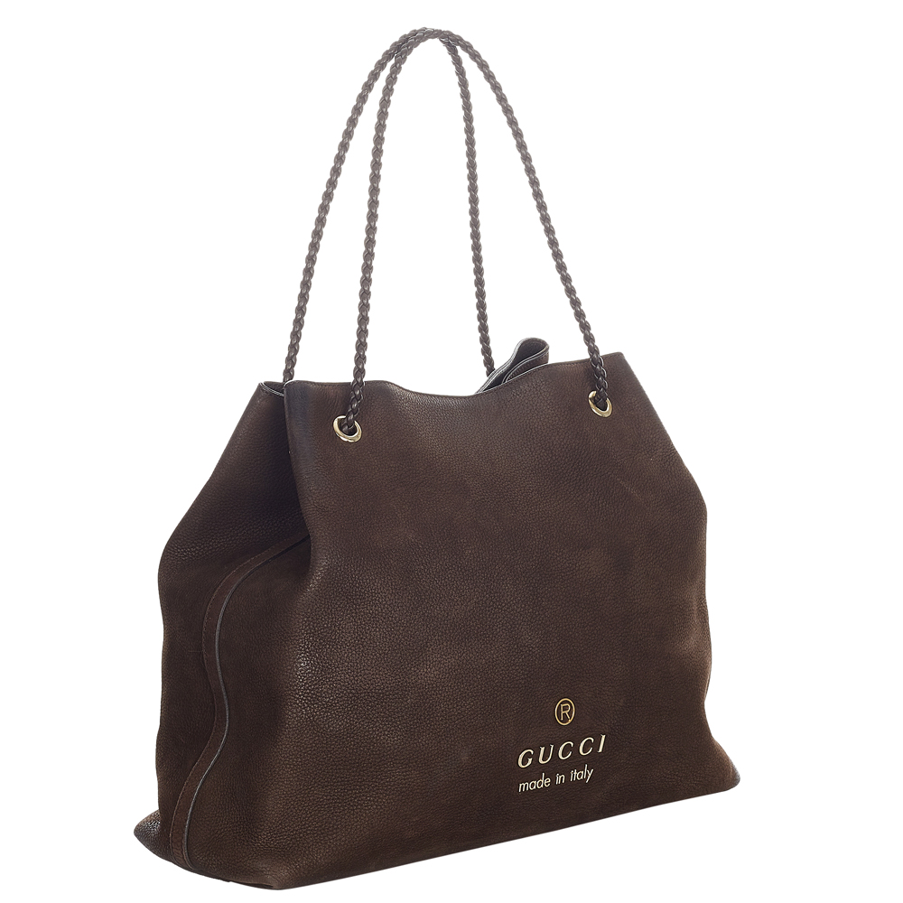

Gucci Brown Suede Gifford Tote Bag