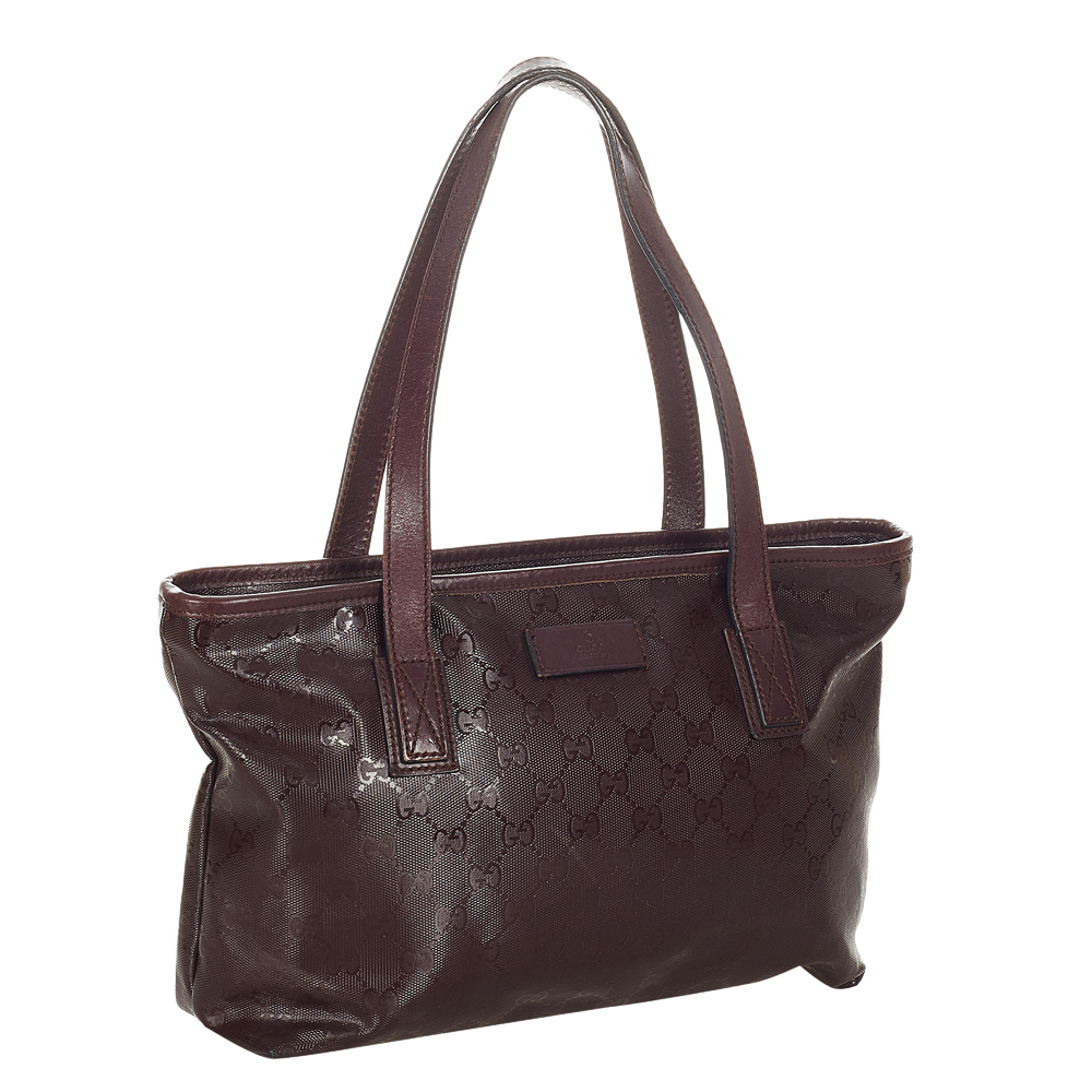 

Gucci Red Plastic PVC GG Imprine Tote Bag