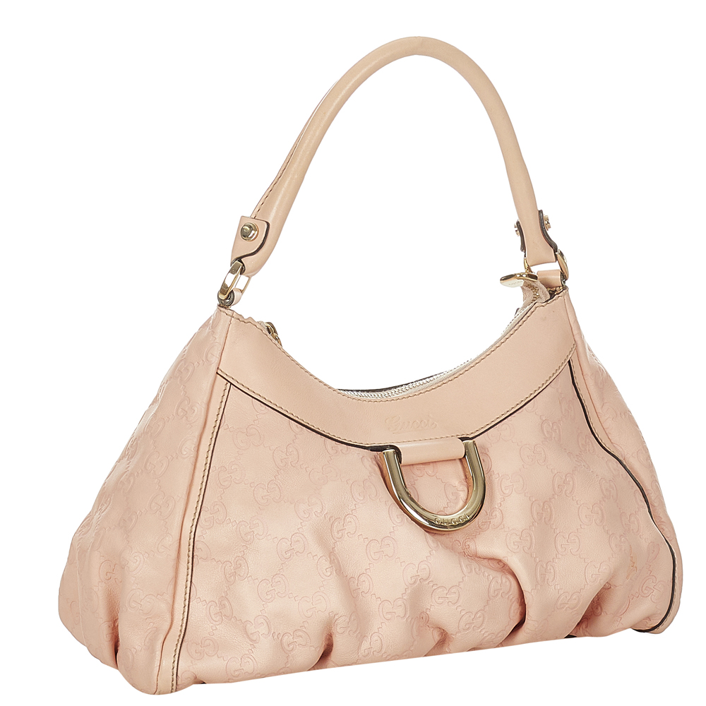 

Gucci Pink Guccissima Abbey D-Ring Hobo Bag