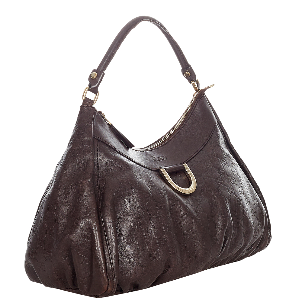 

Gucci Brown Leather Abbey D-Ring Hobo Bag
