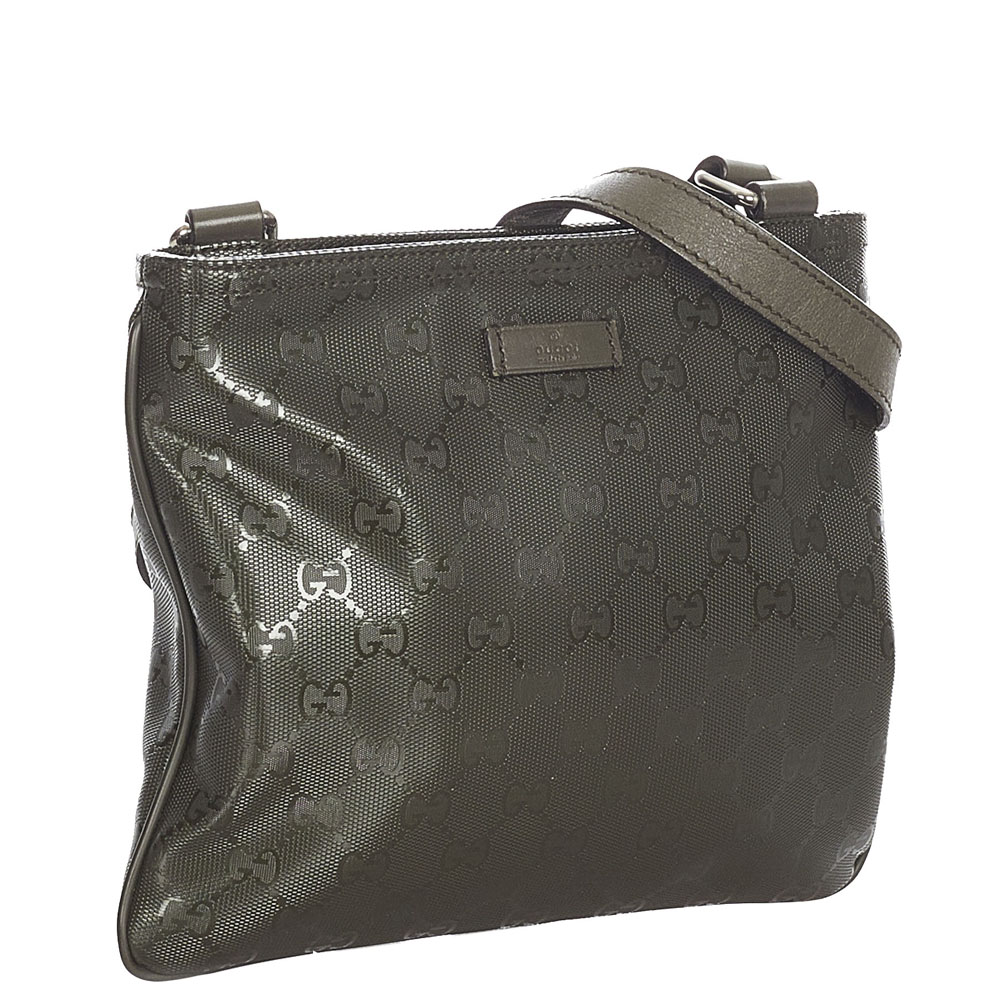 

Gucci Green/Dark Green GG Imprime Leather Shoulder Bag