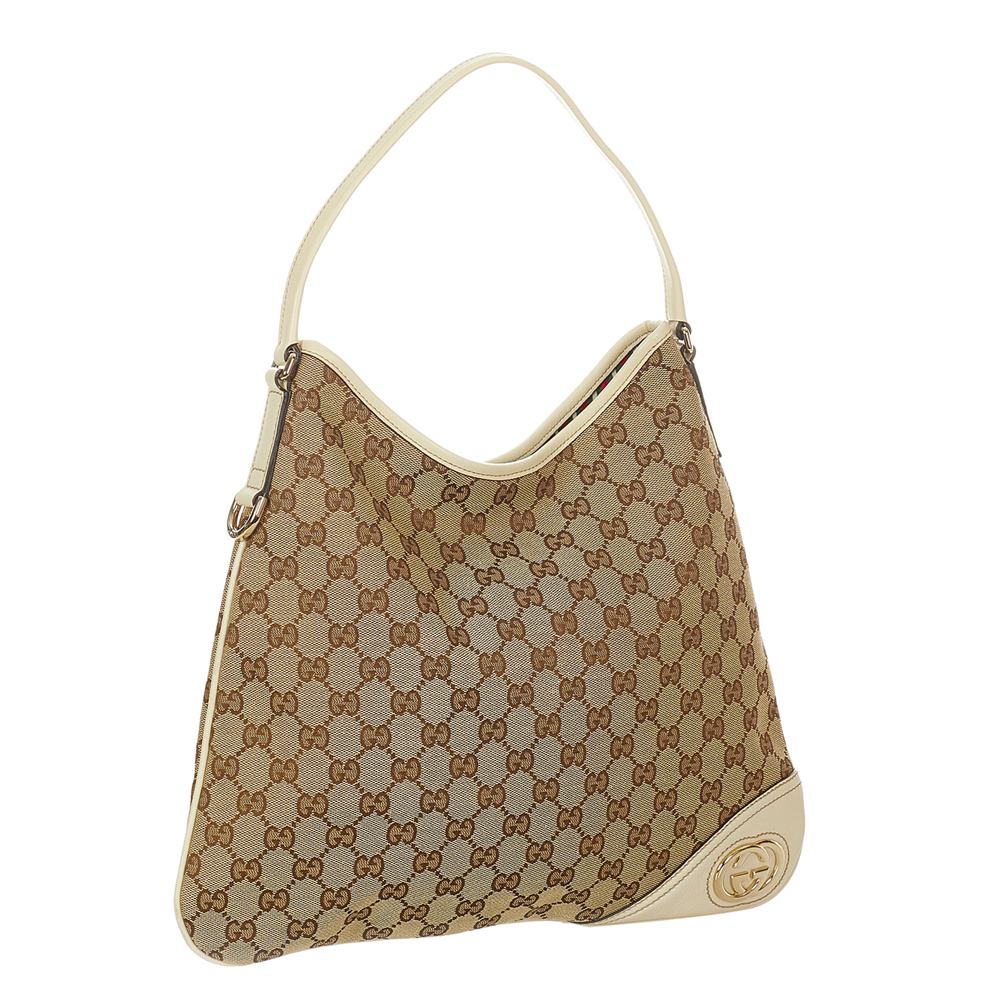 

Gucci Brown/Beige Canvas Fabric New Britt Shoulder Bag