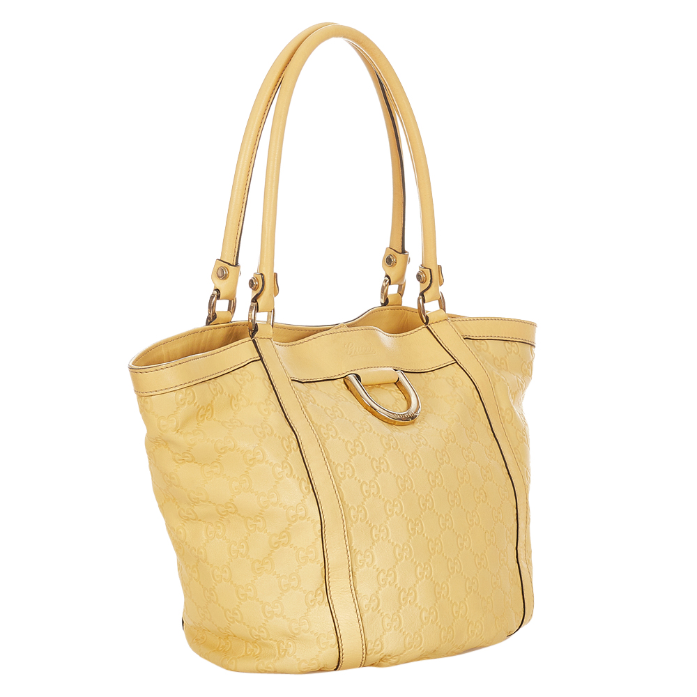

Gucci Yellow Calf Leather Abbey D-Ring Tote Bag