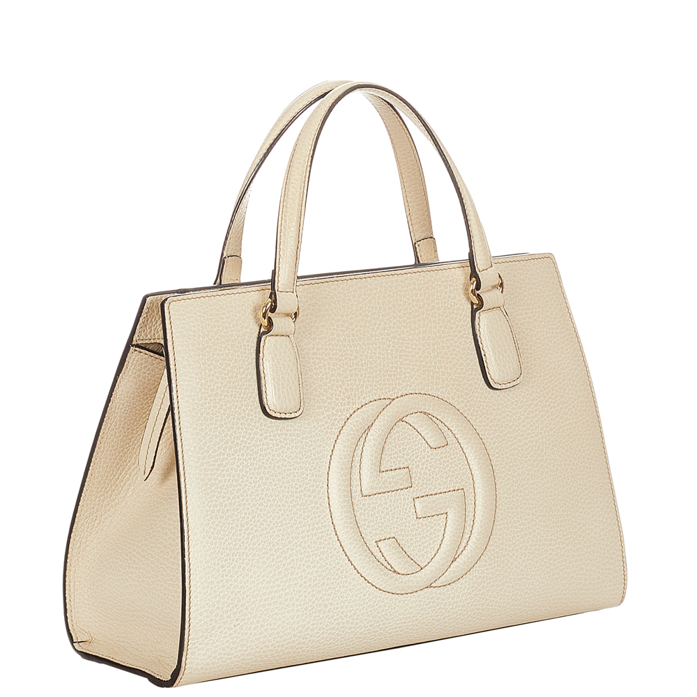 

Gucci White Leather Soho Satchel Bag