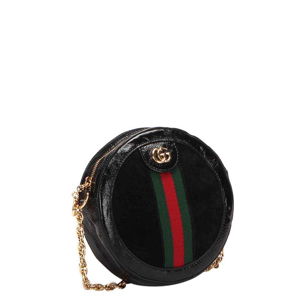 

Gucci Black Mini Suede Round Ophidia Shoulder Bag