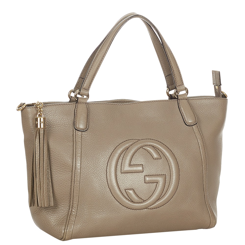 

Gucci Brown Calf Leather Soho Cellarius Satchel Bag