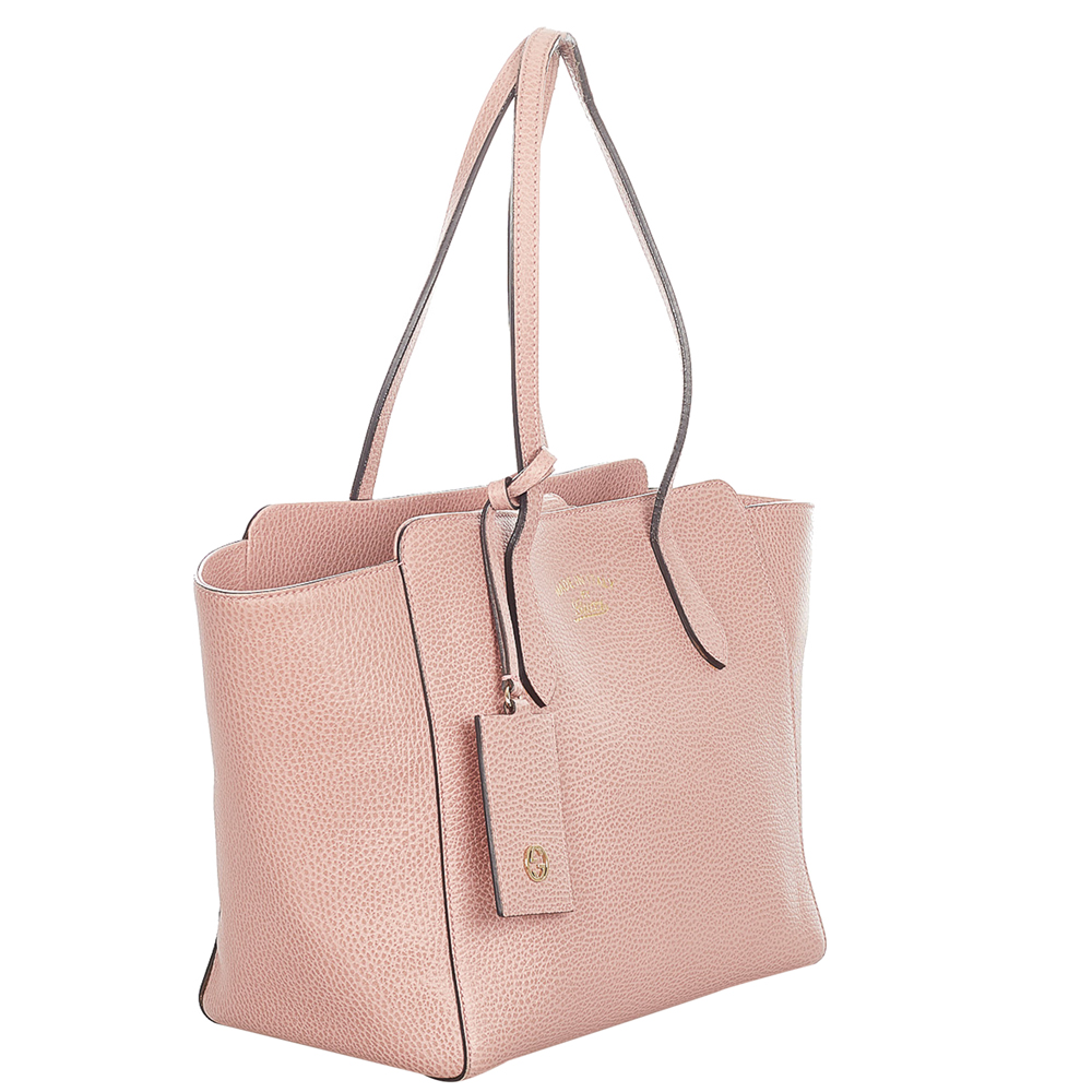 

Gucci Pink Leather Swing Tote Bag