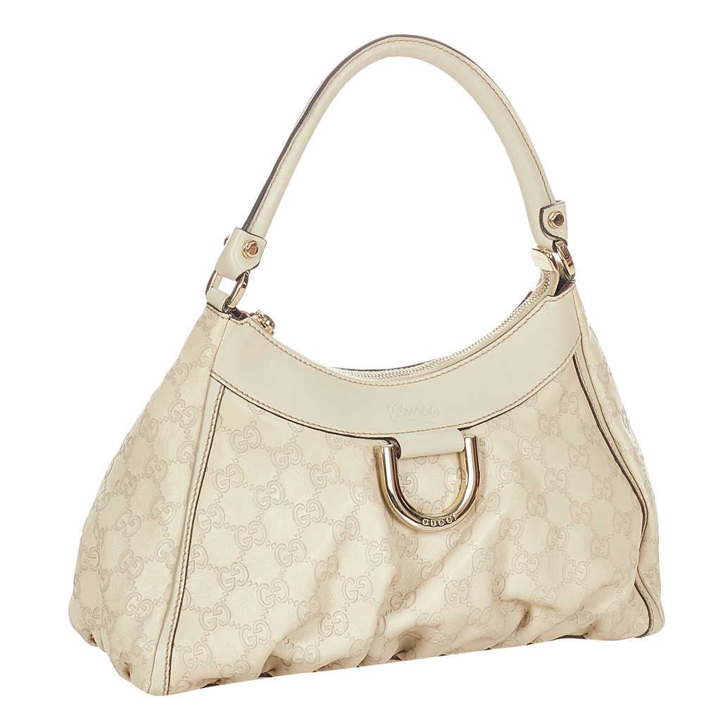 

Gucci White Guccissima Leather Abbey D-Ring Hobo Bag