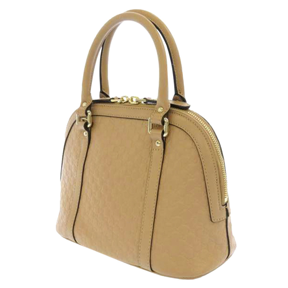 

Gucci Brown Calf Leather Mini Dome Satchel Bag, Beige