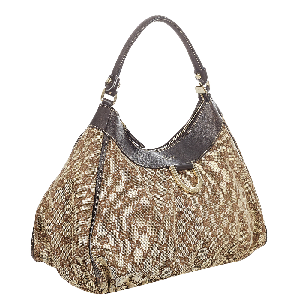 

Gucci Brown/Beige Canvas Fabric Abbey D-Ring Shoulder Bag