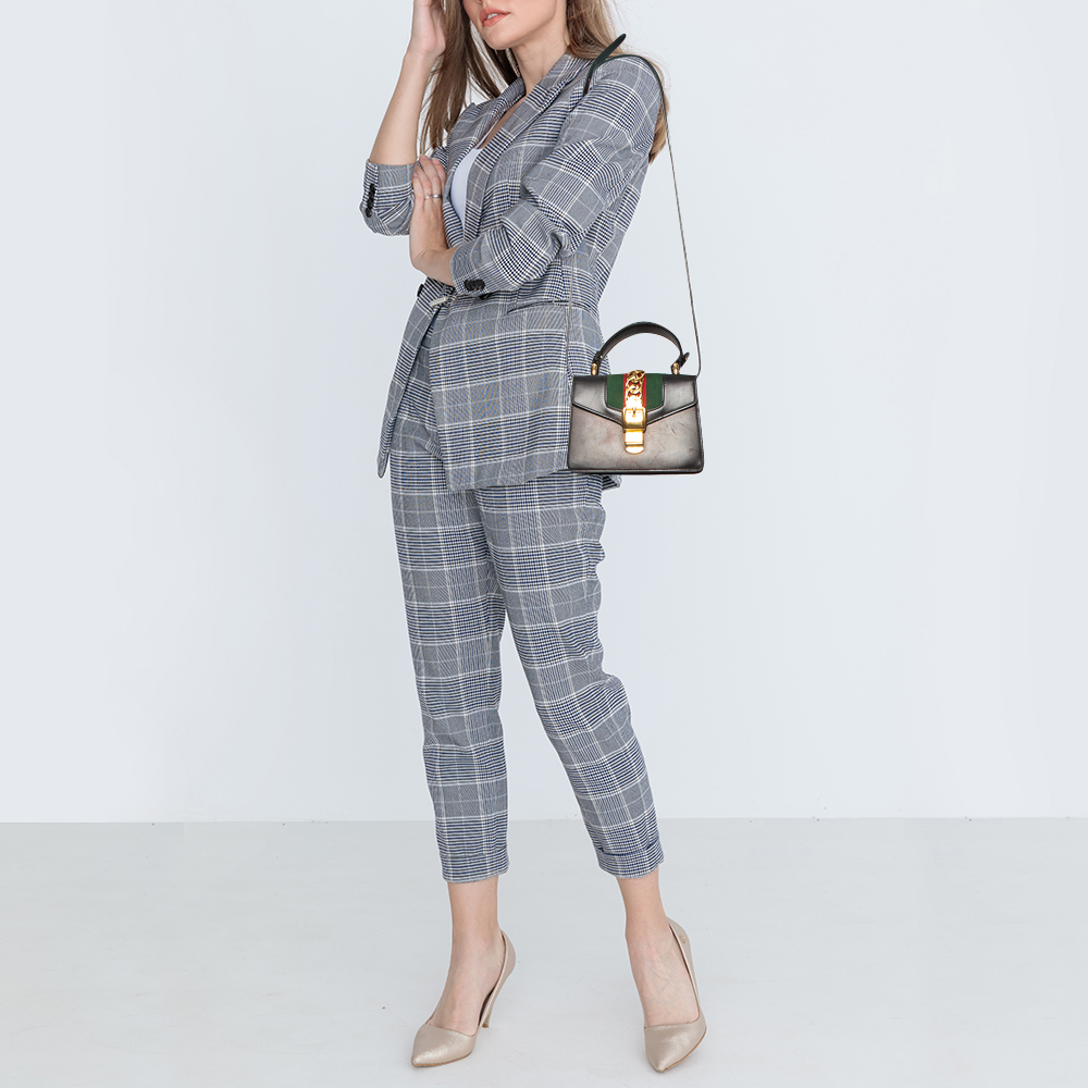 

Gucci Black Leather Mini Sylvie Top Handle Bag