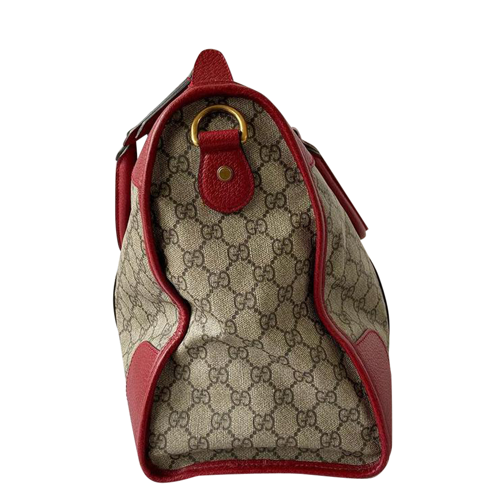 

Gucci Beige GG Canvas Web-Trimmed Neo Vintage Duffle Bag