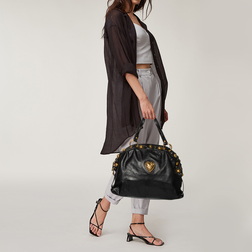

Gucci Black Leather Babouska Dome Satchel