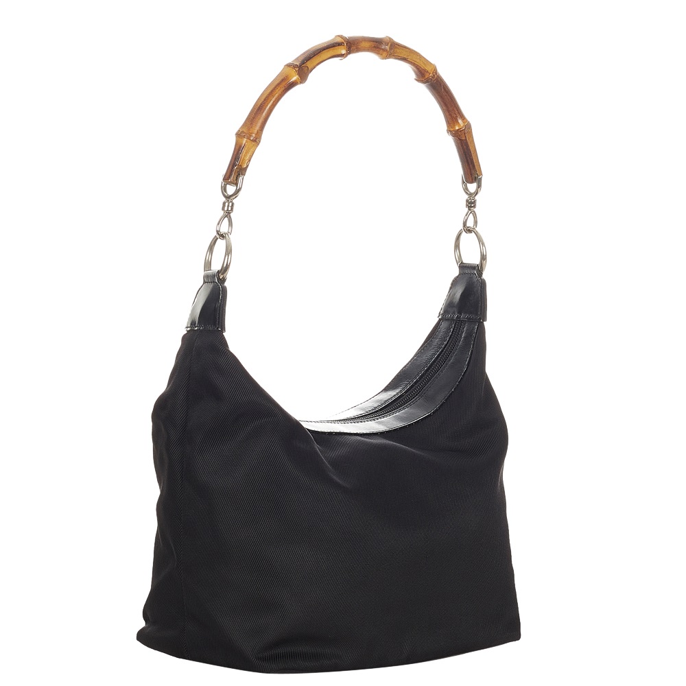 

Gucci Black Nylon Bamboo Bag