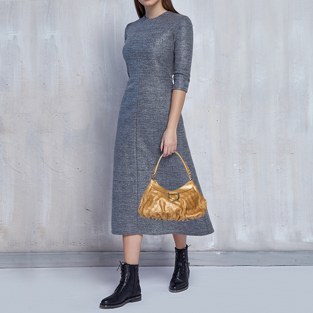 

Gucci Gold Guccissima Leather Medium D-Ring Hobo