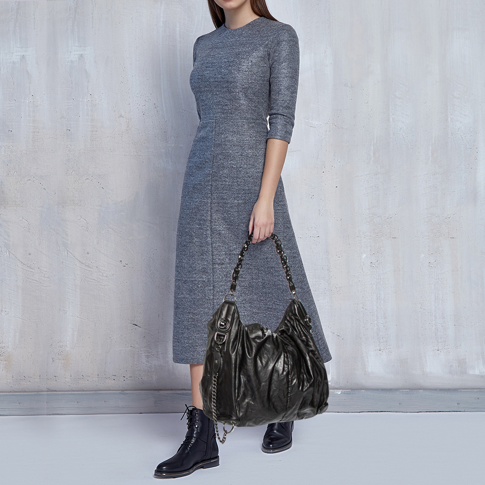 

Gucci Black Soft Leather Galaxy Hobo