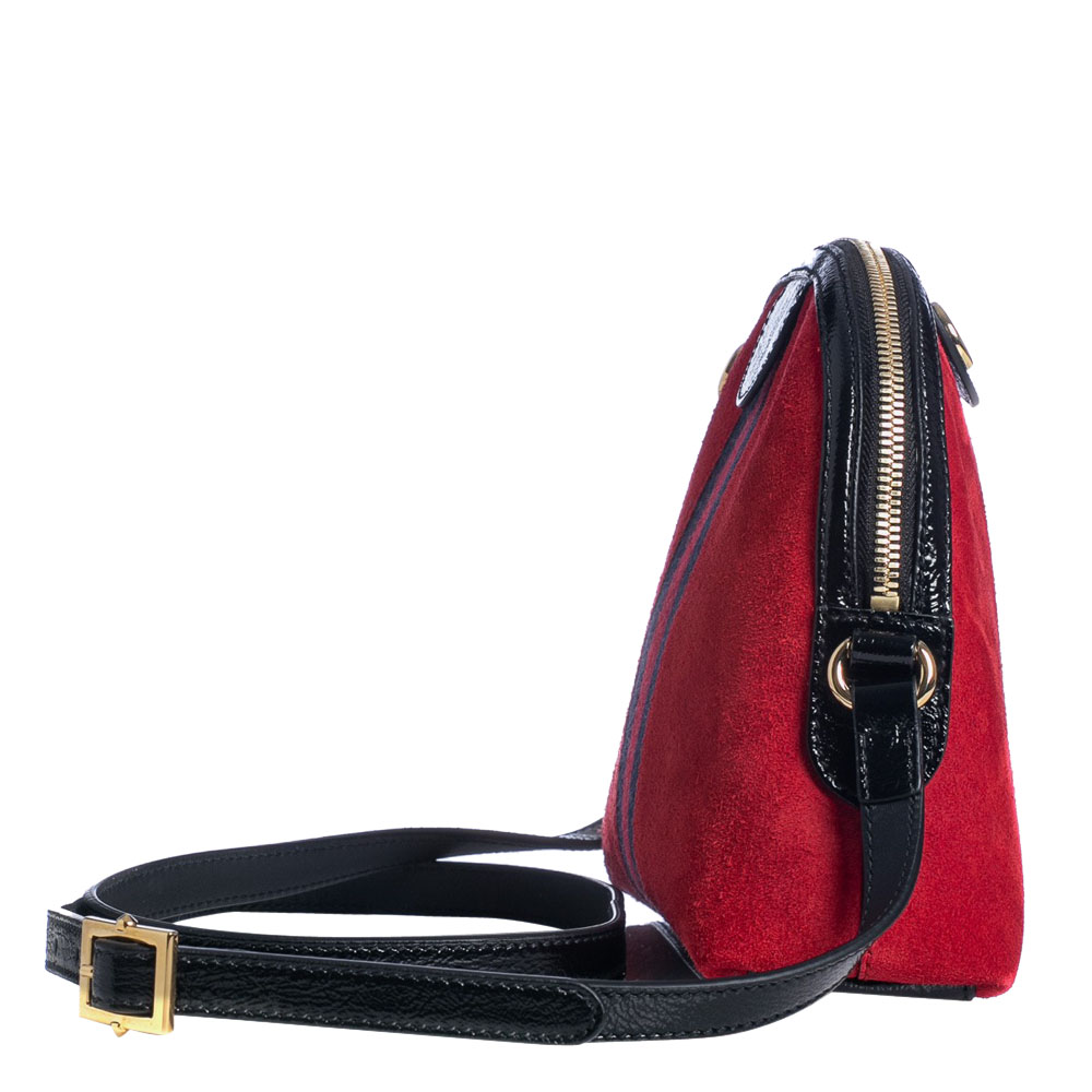 

Gucci Red Suede Small Ophidia Shoulder Bag