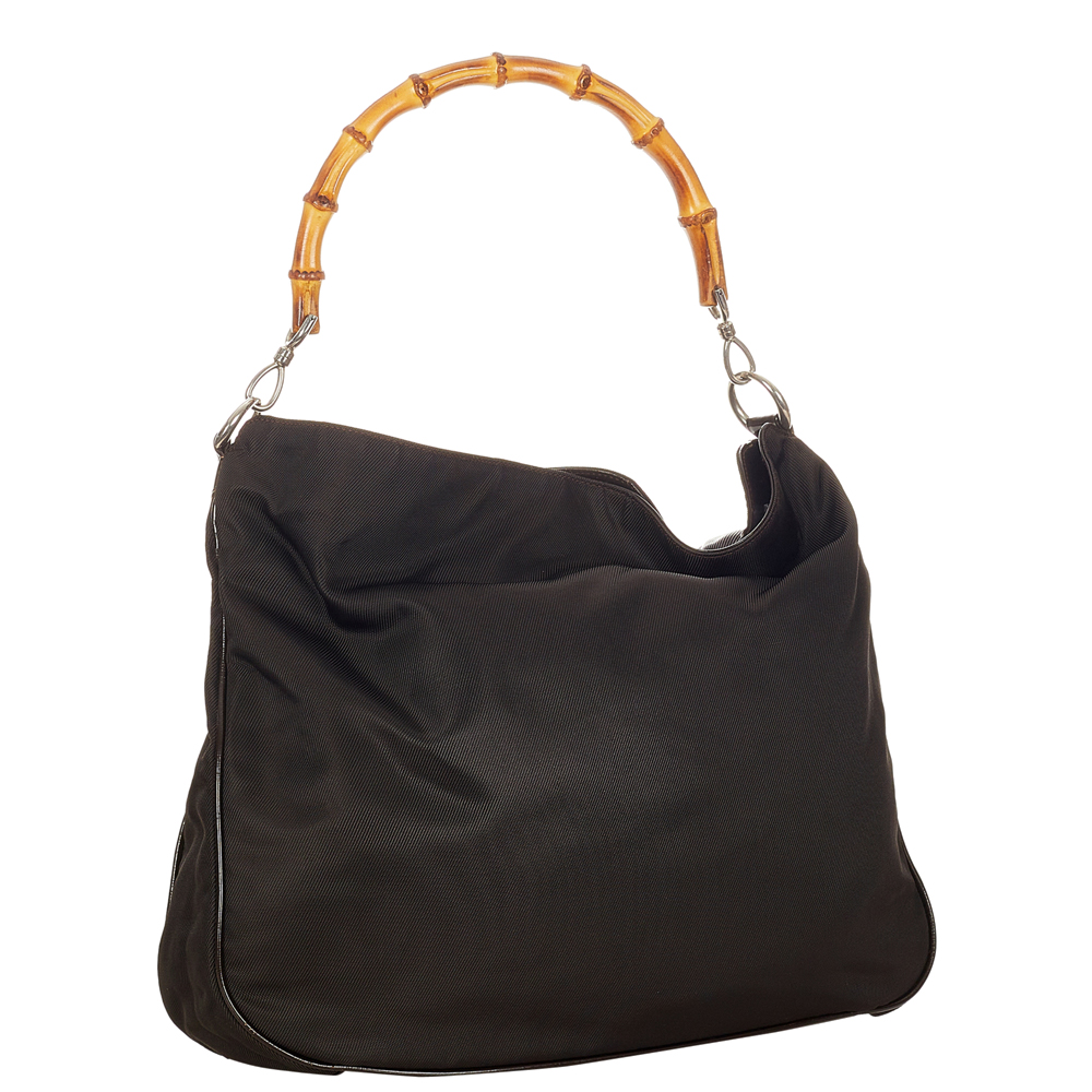 

Gucci Black Nylon Bamboo Shoulder Bag