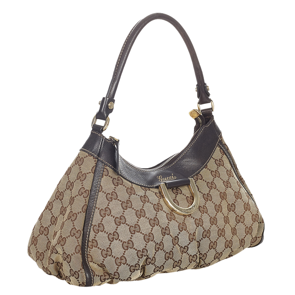 

Gucci Brown/Beige Canvas Fabric Abbey D-Ring Shoulder Bag